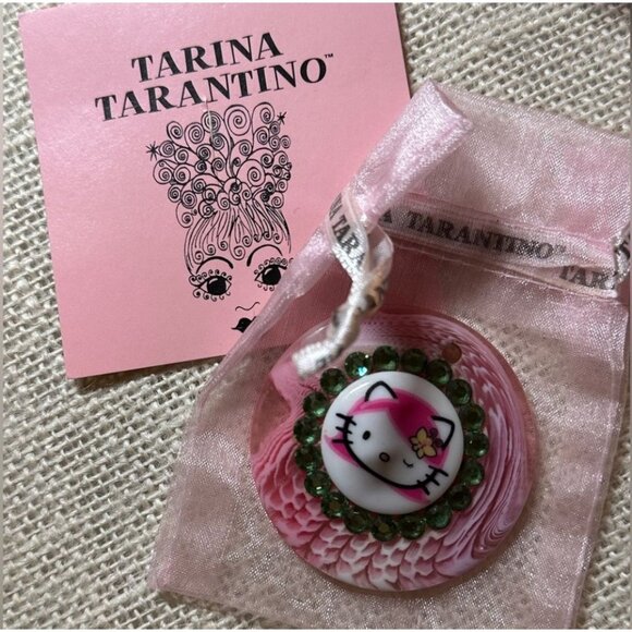 Vintage TARINA TARANTINO Hello Kitty Pendant w Swarovski Crystals- Authentic Y2K - Picture 1 of 5